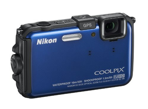 Nikon COOLPIX AW100 16 MP CMOS Waterproof Digital Camera with GPS and Full HD 1080p Video (Blue)