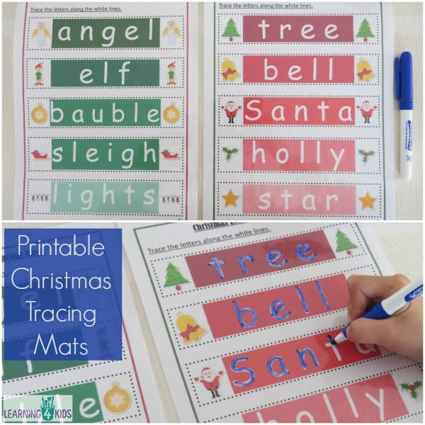 Printable Christmas Tracing Mats