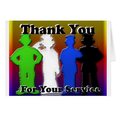  thank you for your service card zazzle