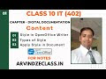 Class 10 IT | Chapter - Digital Documentation | Topic - Style Open Office Writer