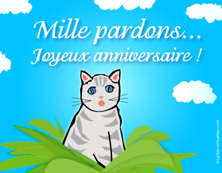 Carte Virtuelle Mille Pardons Joyeux Anniversaire