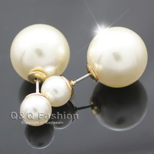 double pearl earrings