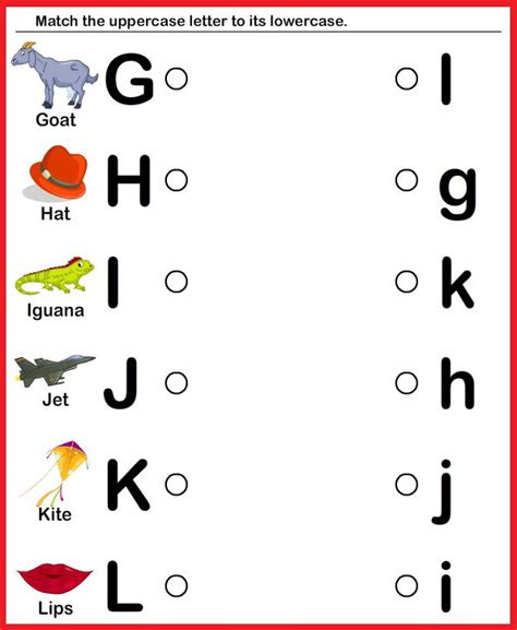  kindergarten worksheets match upper case and lower case letters 8
