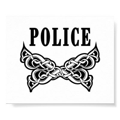 Police tattoos and graphic posters for law enforcement policemen and female 