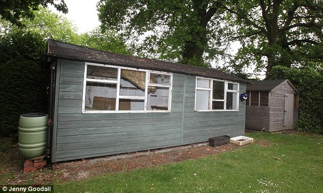 Secluded: the middletons used a large shed in their garden as an office, away from the main house where was not enough room for their growing business