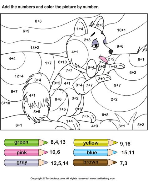 At the beginning of the year, first graders need to review number identification. color by adding numbers worksheet 1 math coloring numbers preschool