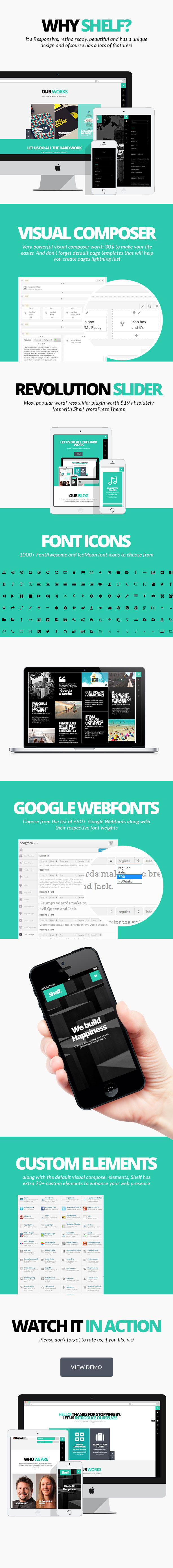 Shelf WordPress theme features