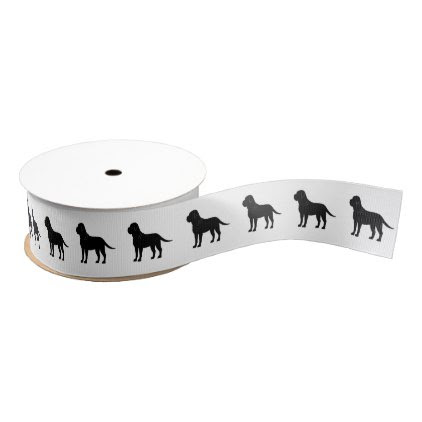 Bullmastiff in Silhouette 1.5" Grosgrain Ribbon