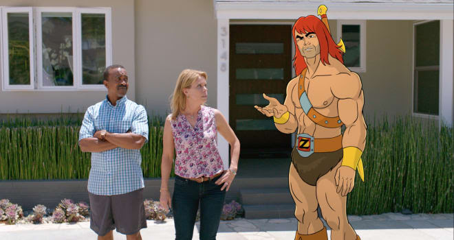 SON OF ZORN: L-R: Tim Meadows, Cheryl Hines and Zorn (voiced by Jason Sudeikis) in SON OF ZORN premiering Sunday, Sept. 25 (8:30-9:00 PM ET/PT) on FOX.