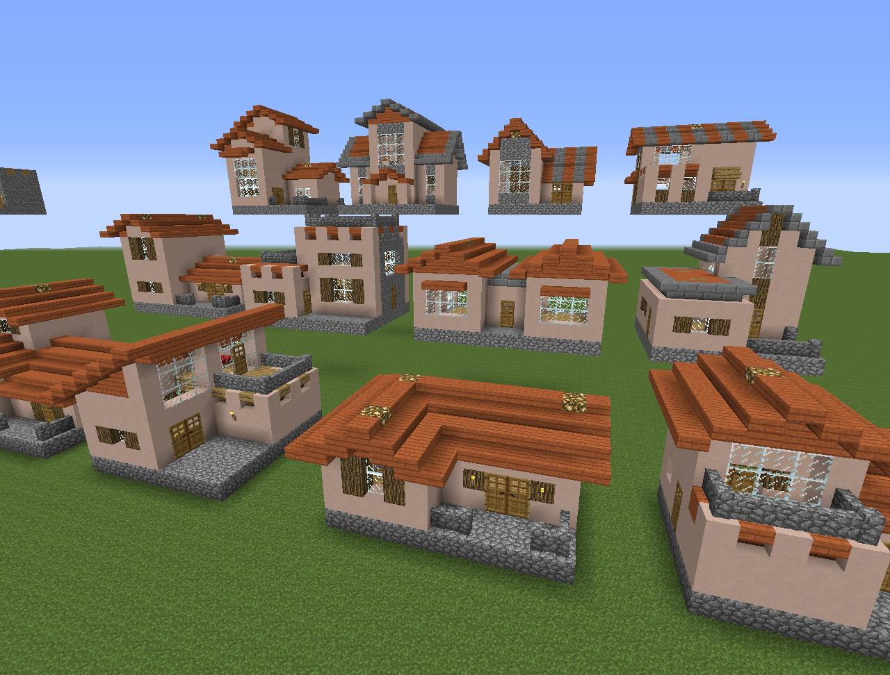 Building Villager Houses With 2 Or 3 Boxes 12 Designs X 2 Styles 24 Unique Homes Minecraft