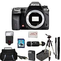 Pentax K-5 II Digital SLR Camera(Body Only) Kit. Includes: 16GB Memory Card, Memory Card Reader, Extended Life Replacement Battery, AC/DC Rapid Travel Charger, Tripod, Monopod, Carrying Case, Digital Flash, HDMI Cable & SSE Microfiber Cleaning Cloth