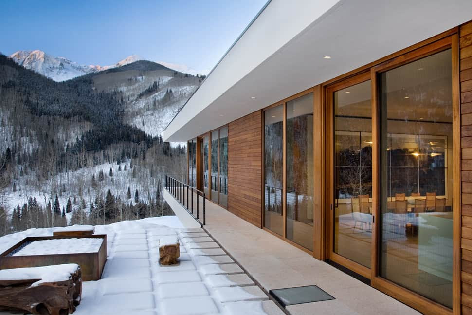 linear mountain house of wood glass and chalet charm 2