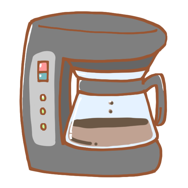 コーヒーメーカーのイラスト かわいいフリー素材が無料のイラストレイン