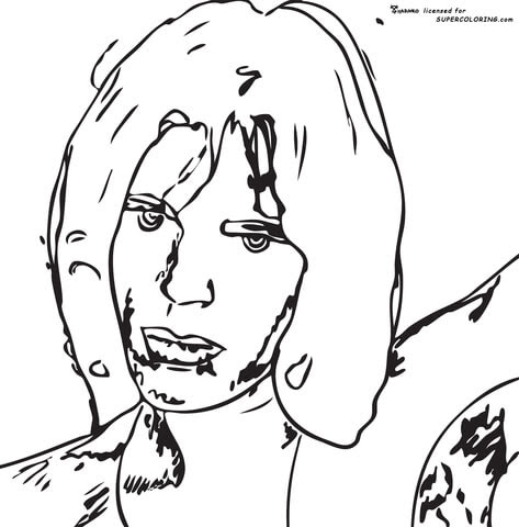Mick Jagger By Andy Warhol coloring page | SuperColoring.com