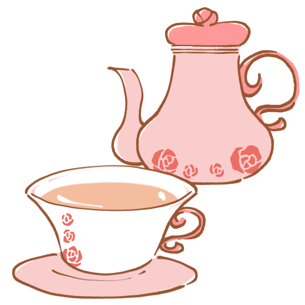 薔薇のカップで紅茶のイラスト かわいいフリー素材が無料のイラストレイン