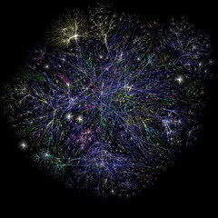 Jan 2005 Map of the Internet by matthewjetthall (Visualization of the various routes through a portion of the Internet)