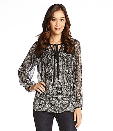 shop all karen kane karen kane vail paisley tie top print wanelo tweet ...