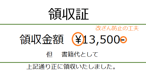 領収書の金額改ざん防止策 大字 ビジネスフォーマット 雛形 のテンプレートbank