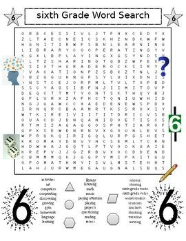  sixth grade word search puzzle plus general science word search 2 puzzles
