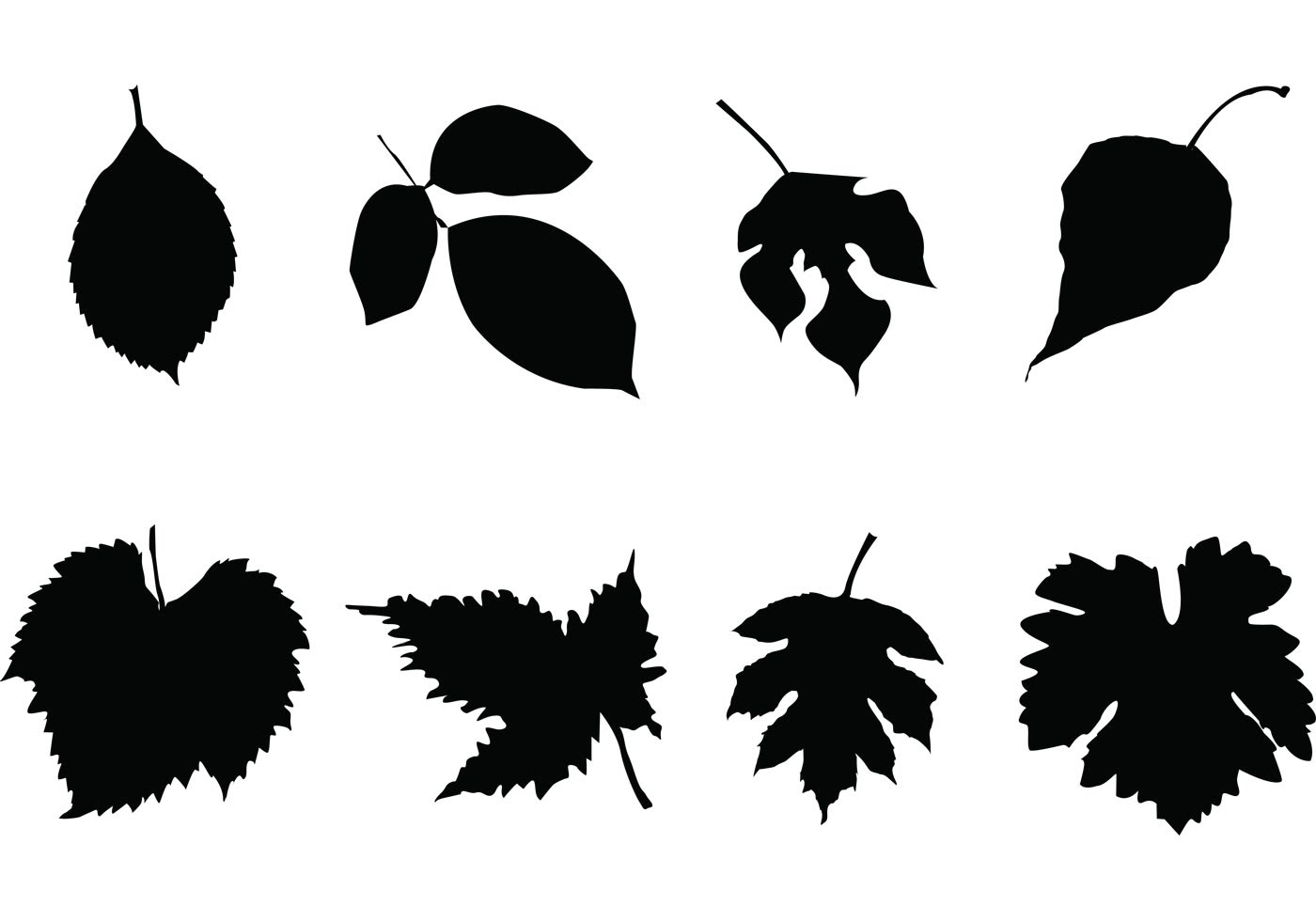 Download Free Leaf Silhouettes Vector Set - Download Free Vector ...