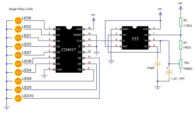 LED Chaser Circuit