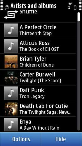 Music Libraray on Nokia N8