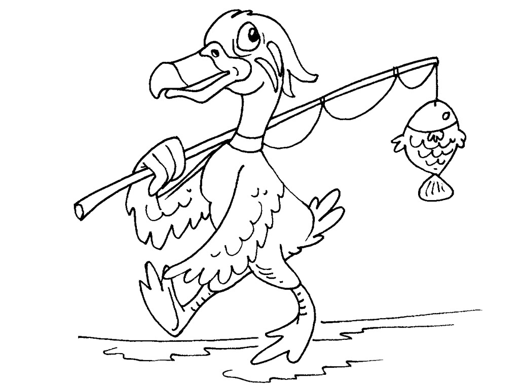 coloriage peche au canard
