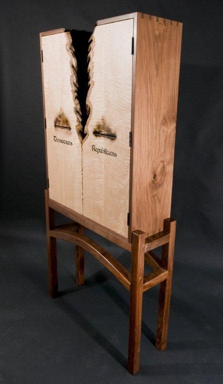walnut and curly maple - Cabinet for a Big Divide