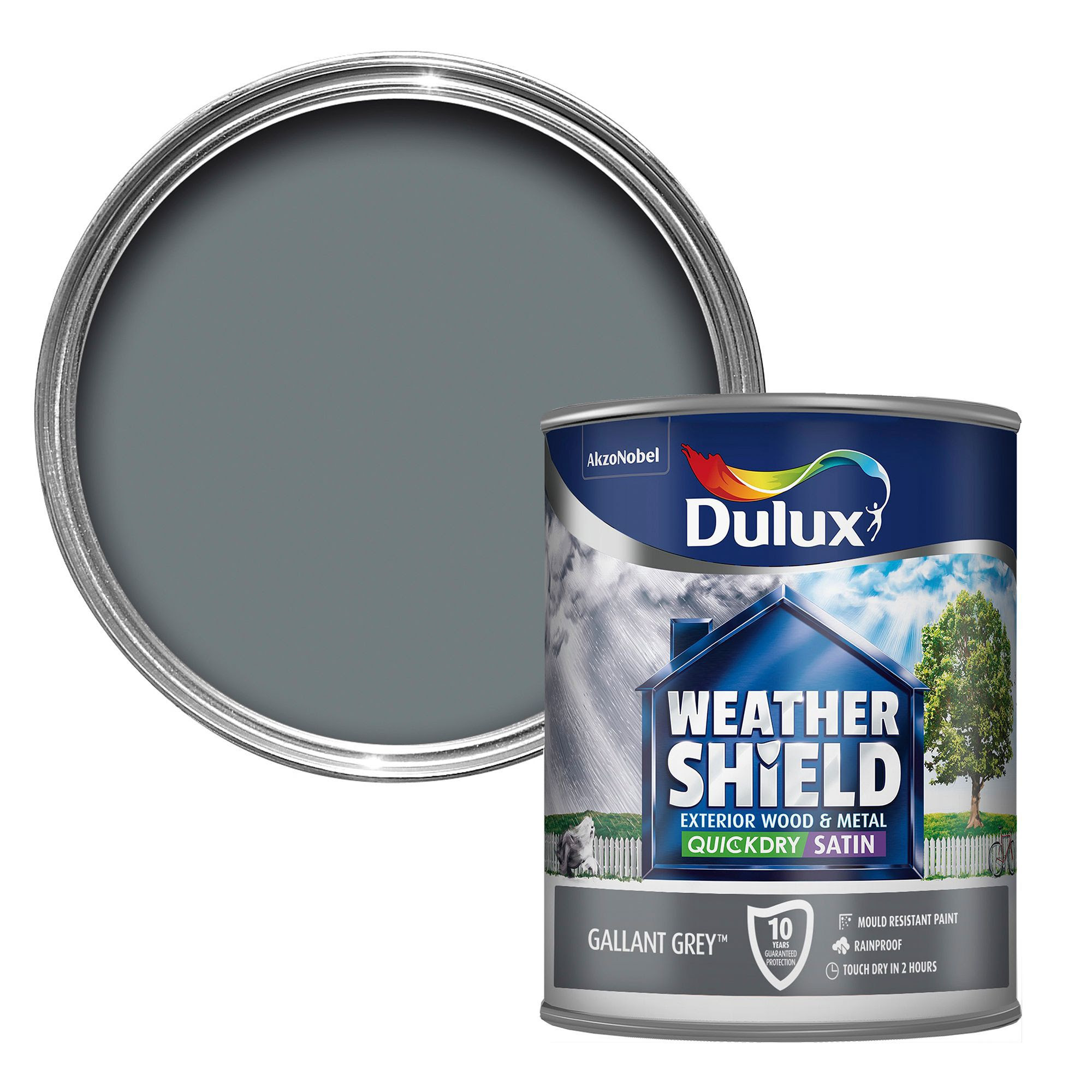 Dulux  Weathershield Exterior Gallant Grey Satin Wood   Dulux  Weathershield Exterior Gallant Grey Satin Wood