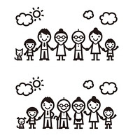 笑顔の5人家族 の画像素材 イラスト素材ならイメージナビ