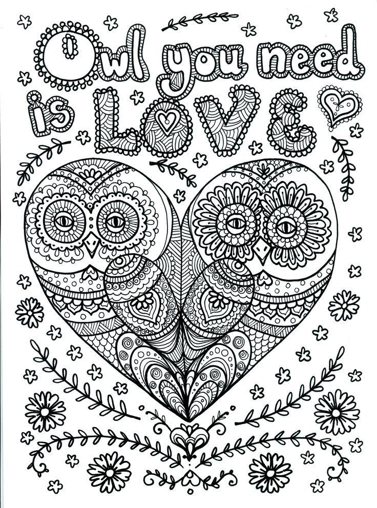 OWL Coloring Pages for Adults. Free Detailed Owl Coloring ...