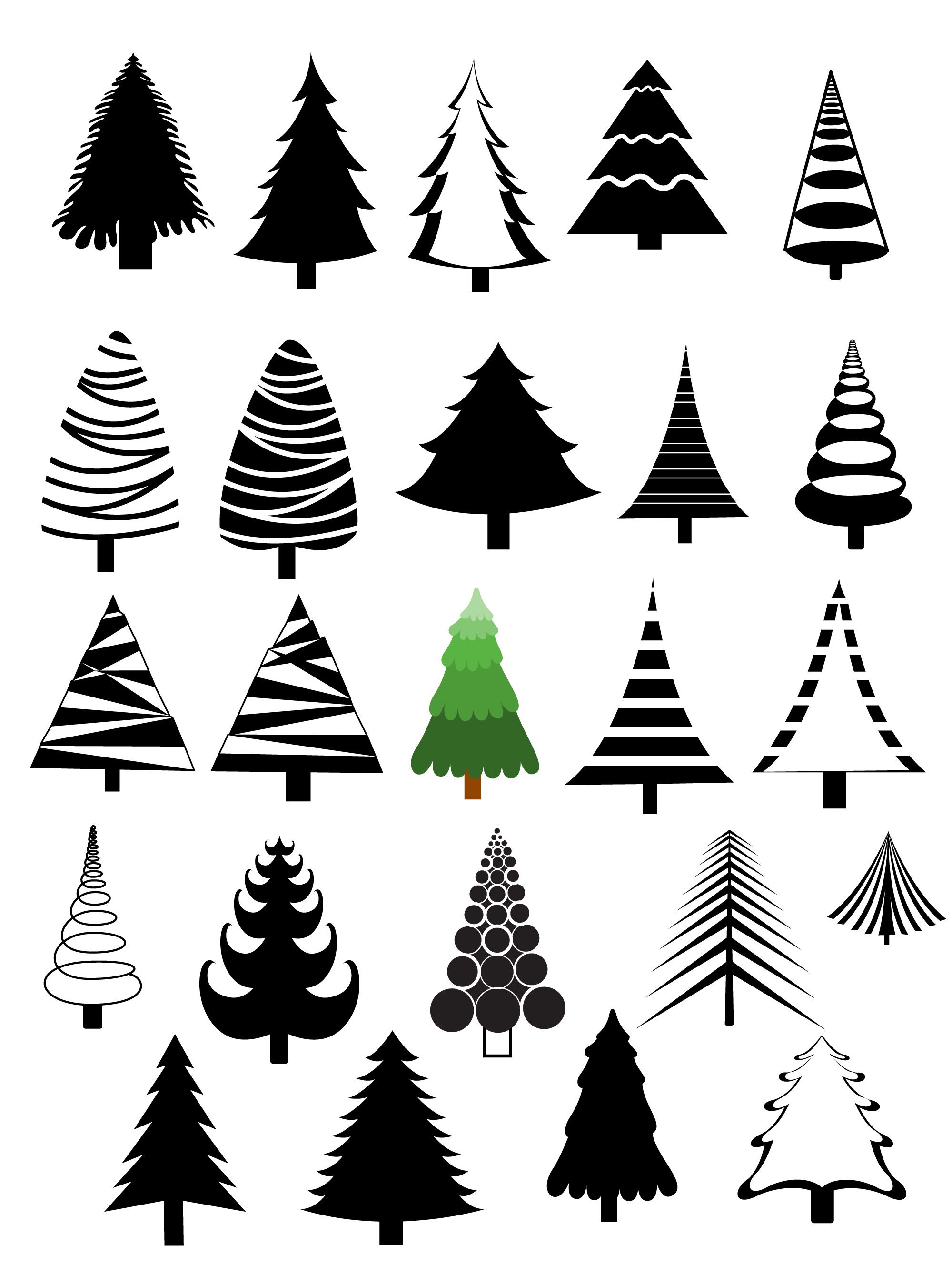 Download Christmas Trees Vectors, Brushes, Shapes, PNG & Picture ...