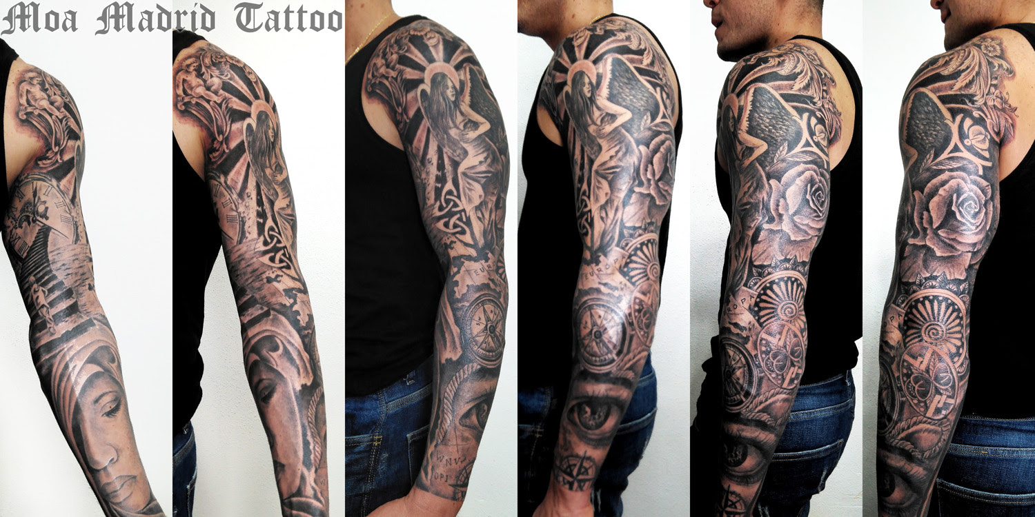 Brazo entero tatuado en realismo | Moa Madrid Tattoo