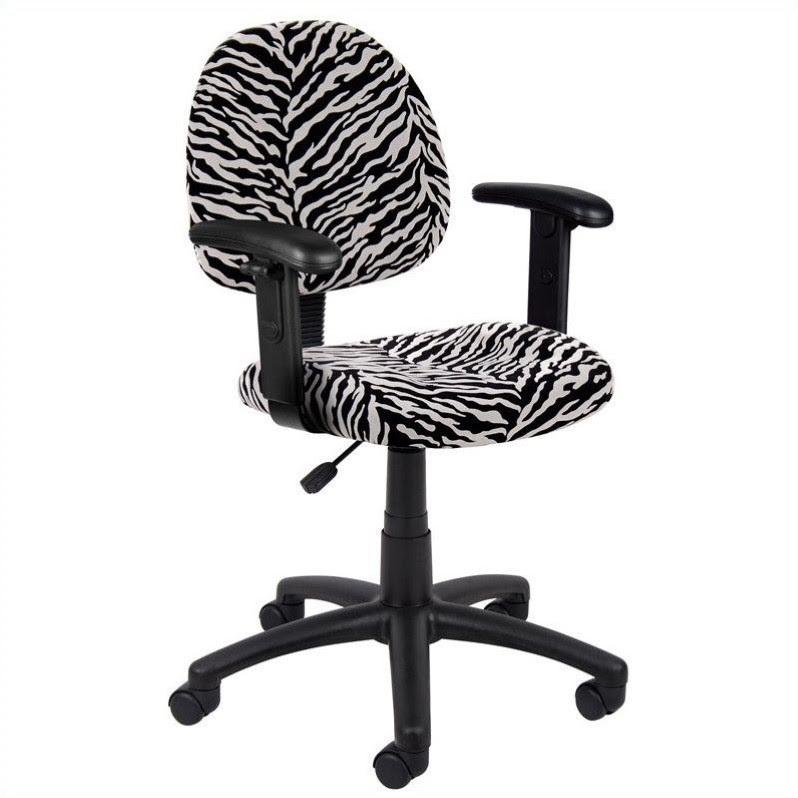 Boss Office Products Zebra Print Microfiber Deluxe Posture Office Chair
