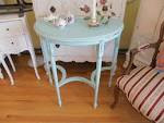 antique table shabby chic aqua blue entry by VintageChicFurniture