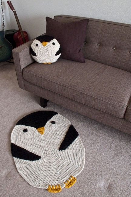 #amigurumi #crochet penguin pillow get them here: http://www.etsy.com/shop/peanutbutterdynamite
