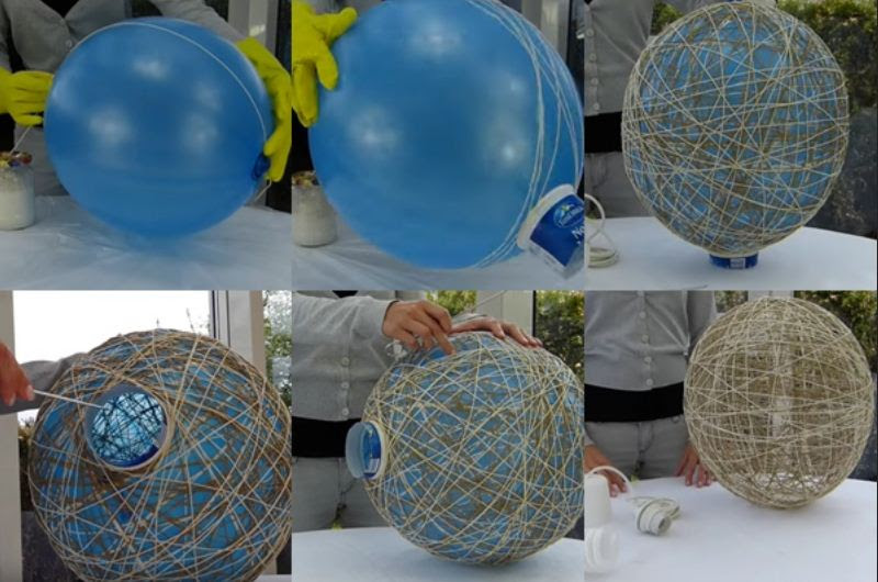 Cara Membuat Lampu Hias  Unik dan Cantik dari Benang  