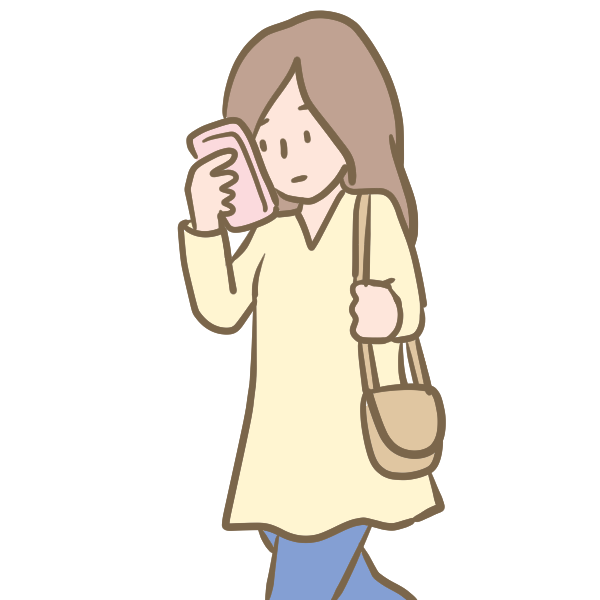 ながらスマホ 女性 のイラスト かわいいフリー素材が無料のイラストレイン