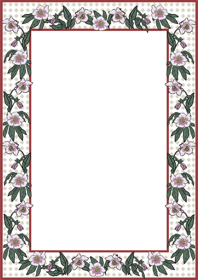 花の便箋 無料テンプレート クリスマスローズ Template Million テンプレートミリオン