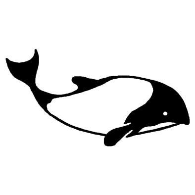イルカ1 パンダイルカ 動物 無料 白黒イラスト素材