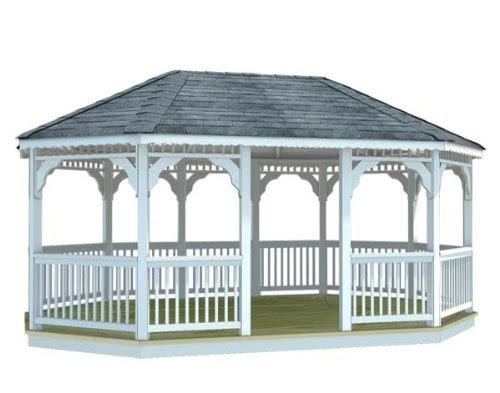 12' x 18' Vinyl Oval Gazebo