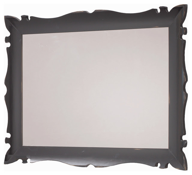 Versalles 43" 1/4 decorative mirror. Black-golden patina 