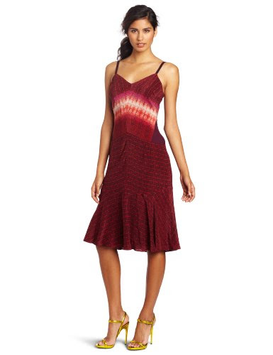 Charlotte Ronson Women's Bias Cut Panelled Midi Dress, Sandwash Merlt, 4