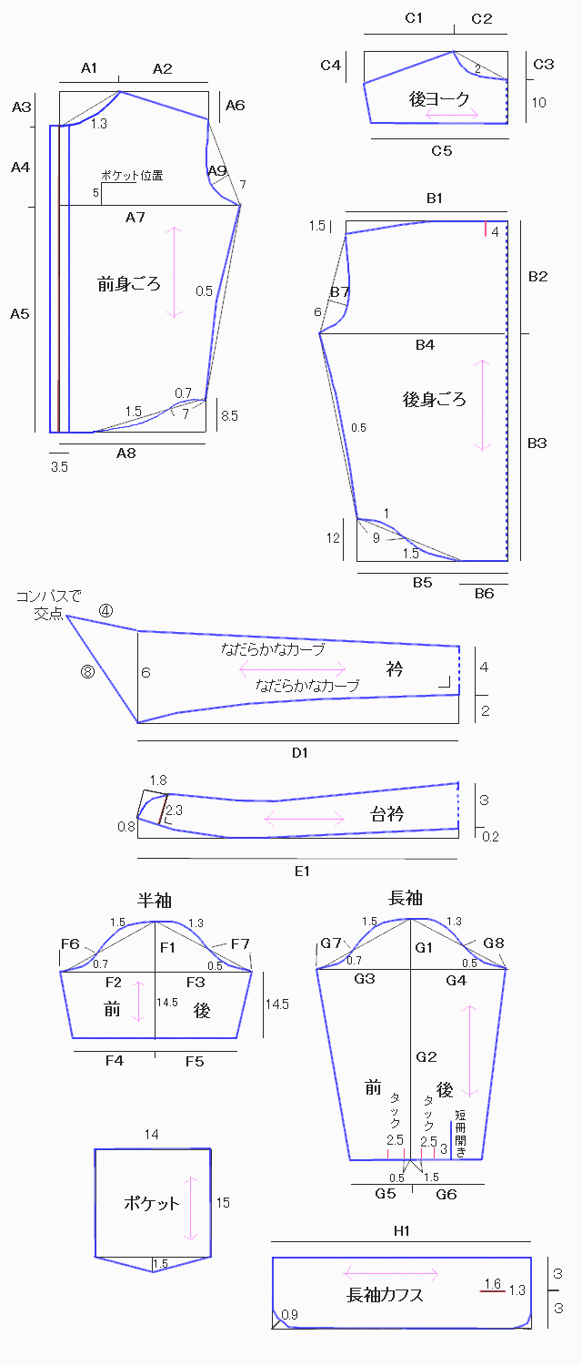 メンズカジュアルシャツの作り方