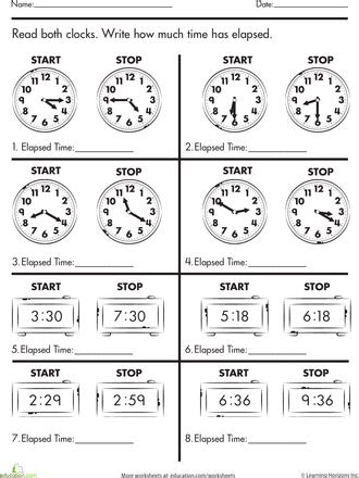  3rd grade elapsed time worksheets thekidsworksheet