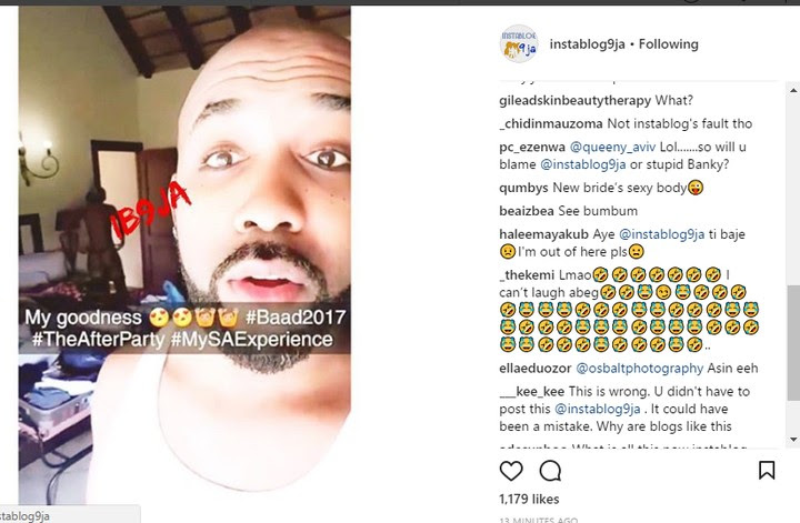  Foolish ACt or Been Drunk!! Banky W Mistakenly Posts Picture Of Adesuwa Without Clothes 