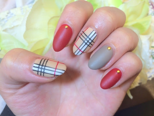 ネイルサロンfastnail Plus大宮店のネイリストブログ マットネイル バーバリー風チェック