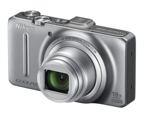 Nikon COOLPIX S9300 Compact Digital Camera - Silver (16MP, 18x Optical Zoom) 3 inch LCD