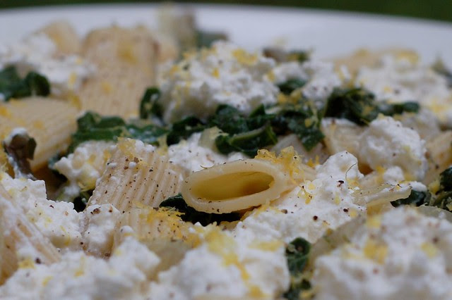 Lemon-scented pasta with swiss chard and ricotta cheese by Eve Fox, Garden of Eating blog, copyright 2011