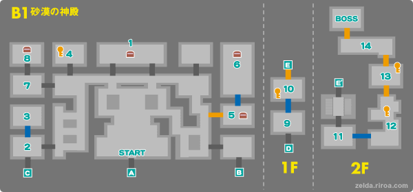 ゼルダの伝説 神々のトライフォース攻略マップ付き